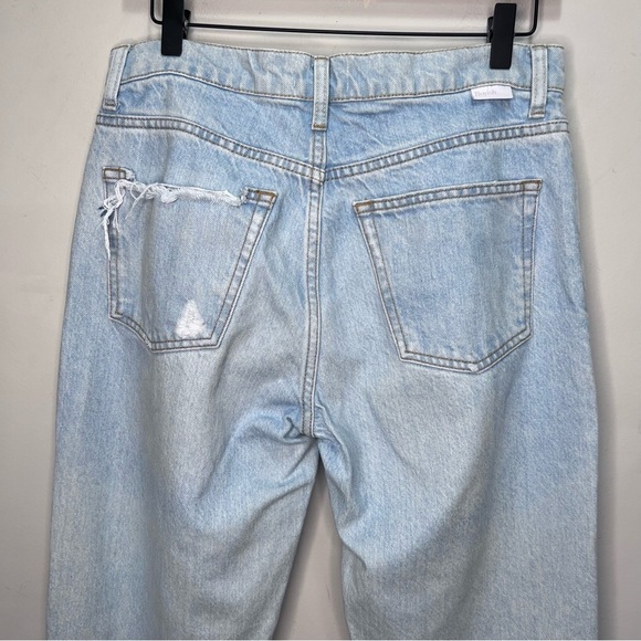 Boyish The Tommy Distressed High Rise Straight Leg Raw Hem Jeans Size 28 - Picture 4 of 16
